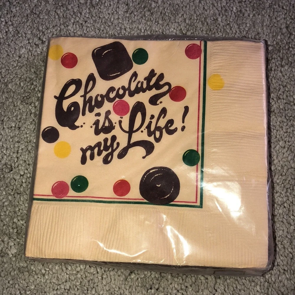 Hallmark Vintage Deadstock Beverage Napkin Pack‎ Chocolate is my Life
